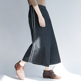 Oversize Elastic Waist A-Line Skirt Pants [Pre-Order] Color: Blue/Black - One Size 578412079709#3994577198881