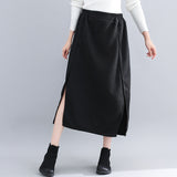 Elastic Waist A-Line Skirt