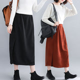 Elastic Waist A-Line Skirt