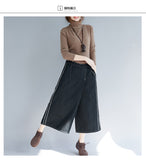 Oversize Elastic Waist A-Line Skirt Pants [Pre-Order] Color: Blue/Black - One Size