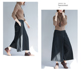 Oversize Elastic Waist A-Line Skirt Pants [Pre-Order] Color: Blue/Black - One Size