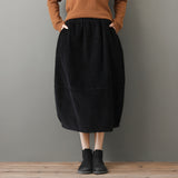Elastic Waist A-Line Skirt