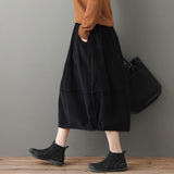 Elastic Waist A-Line Skirt