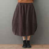 Elastic Waist A-Line Skirt