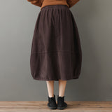 Elastic Waist A-Line Skirt