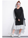 Oversize Dotted Split Hem Dress [Pre-Order] Color:  Black - One Size