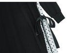 Oversize Dotted Split Hem Dress [Pre-Order] Color:  Black - One Size