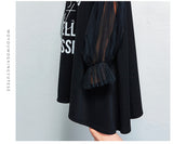 Oversize Graphic Printed Flare Tops Dress [Pre-Order] Color:  Brown/Black - One Size