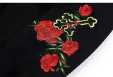 Oversize Embroidery Padded Sweatshirt [Pre-Order] Color: Black/Pink - One Size