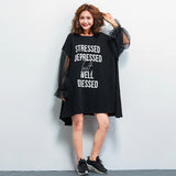Oversize Graphic Printed Flare Tops Dress [Pre-Order] Color:  Brown/Black - One Size 578184543396#3992163247494