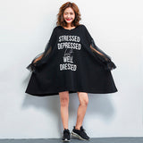 Oversize Graphic Printed Flare Tops Dress [Pre-Order] Color:  Brown/Black - One Size