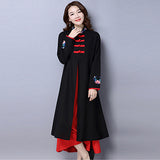CNY Embroidered Ethnic Double Layer Dress