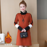 Plus-Size Long Sleeve Shift Dress