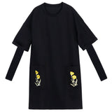 Plus-Size Embroidery Shift Dress