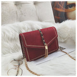 Velvet Style Chain Sling Bag [Pre-Order] Color: Brown/Black/Gray/Red