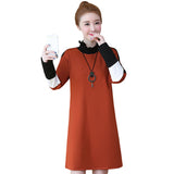 Plus-Size Long Sleeve Shift Dress