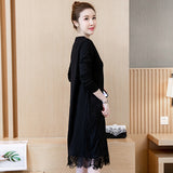 Plus-Size Lace Hem Long Dress