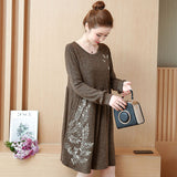 Plus-Size Babydoll Embroidery Dress