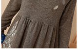 Plus-Size Babydoll Embroidery Dress