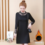 Plus-Size Lace Trim Shift Dress