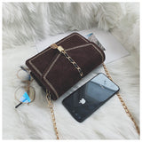 Velvet Style Chain Sling Bag [Pre-Order] Color: Brown/Black/Gray/Red