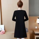 Plus-Size Embroidery Shift Dress