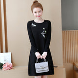 Plus-Size Embroidery Shift Dress