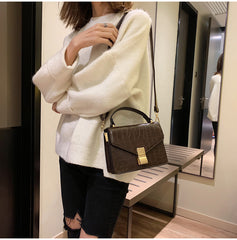 Retro Style Texture Shoulder Bag [Pre-Order] Color: Brown/Black/Green/Red