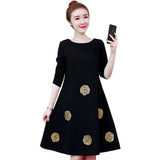 Plus-Size Babydoll Embroidery Dress
