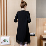 Plus-Size Lace Hem Long Dress