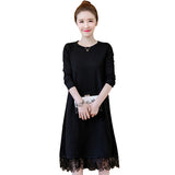 Plus-Size Lace Hem Long Dress