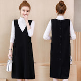 Plus-Size Sleeveless Back Button Shift Dress