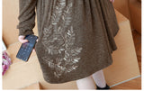 Plus-Size Babydoll Embroidery Dress