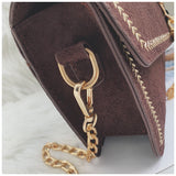 Velvet Style Chain Sling Bag [Pre-Order] Color: Brown/Black/Gray/Red