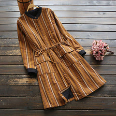 Buttoned Down Stripe Dress