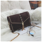 Velvet Style Chain Sling Bag [Pre-Order] Color: Brown/Black/Gray/Red