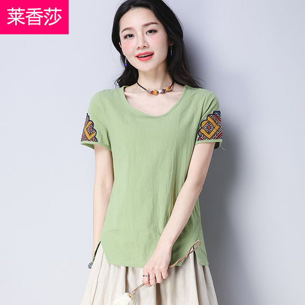CNY Retro Style Embroidered Tops [Pre-Order] Color: Green/Pink - Size: M-2XL 568034081537#3627843413245 568034081537#3627843413244 568034081537#3627843413247 568034081537#3627843413246