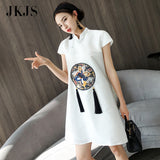 CNY Ethnic Style Embroidered Cheongsam Dress [Pre-Order] Color: White - Size: S-XL 569651693556#3826835878651 569651693556#3841417323075