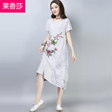CNY Ethnic Style Embroidery Cheongsam Dress [Pre-Order] Color: White/Gray - Size: M-XL 571214342118#3861410515937 571214342118#3861410515936 571214342118#3861410515935