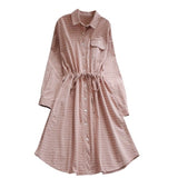 Buttoned Down Plaid Shirt Dress