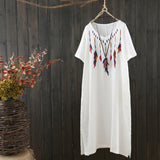 CNY Oversized Ethnic Style Embroidered Dress [Pre-Order] Color: White/Red/Black - One Size 569241430102#3650251249843