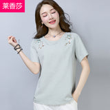 CNY Retro Style Embroidered Tops [Pre-Order] Color: White/Green/Pink - Size: M-2XL 572343132523#3892224471498 572343132523#3892224471499 572343132523#3892224471500 572343132523#3892224471501