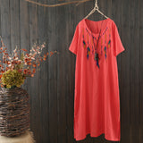 CNY Oversized Ethnic Style Embroidered Dress [Pre-Order] Color: White/Red/Black - One Size 569241430102#3650251249844