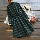 Buttoned Down Plaid Shirt Dress