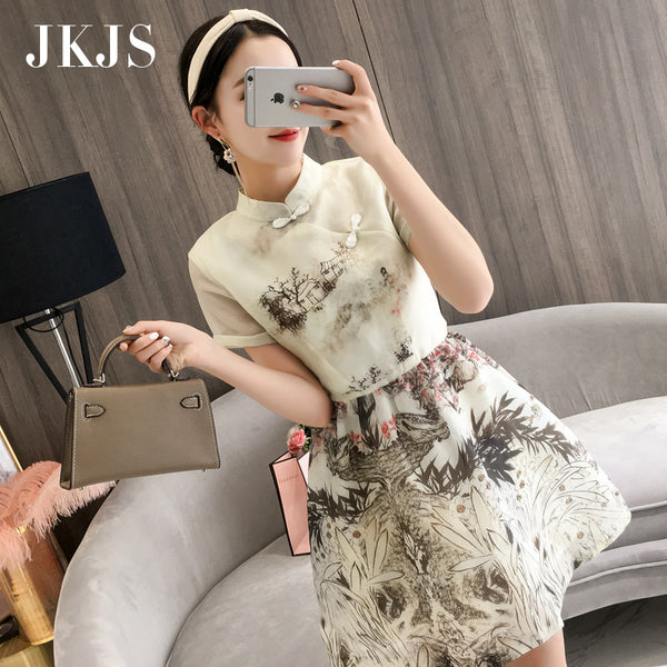 CNY Ethnic Style Embroidered Cheongsam Dress [Pre-Order] Color: Beige - Size: S-L 567576255311#3614305216107 567576255311#3614305216106 567576255311#3614305216108