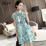 CNY Ethnic Style Embroidered Cheongsam Dress [Pre-Order] Color: Blue - Size: S-XL 569840991423#3661728385760 569840991423#3849856531824 569840991423#3661728385759 569840991423#3661728385758