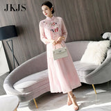 CNY Ethnic Style Embroidered Cheongsam Dress [Pre-Order] Color: Pink - Size: XS-L 569623386927#3823777682215 569623386927#3823777682214 569623386927#3823777682216 569623386927#3904866883175