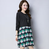 Plus-Size Bottom Print Shift Dress