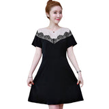 Plus-Size Embellished Neckline Shift Dress