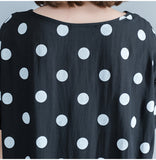 Oversize Dotted A-Line Flare Hem Dress [Pre-Order] Color:  Black - One Size